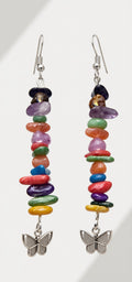 Butterfly Multicolor Natural Stone Earrings