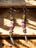 Earrings - Glass and Natural Rock