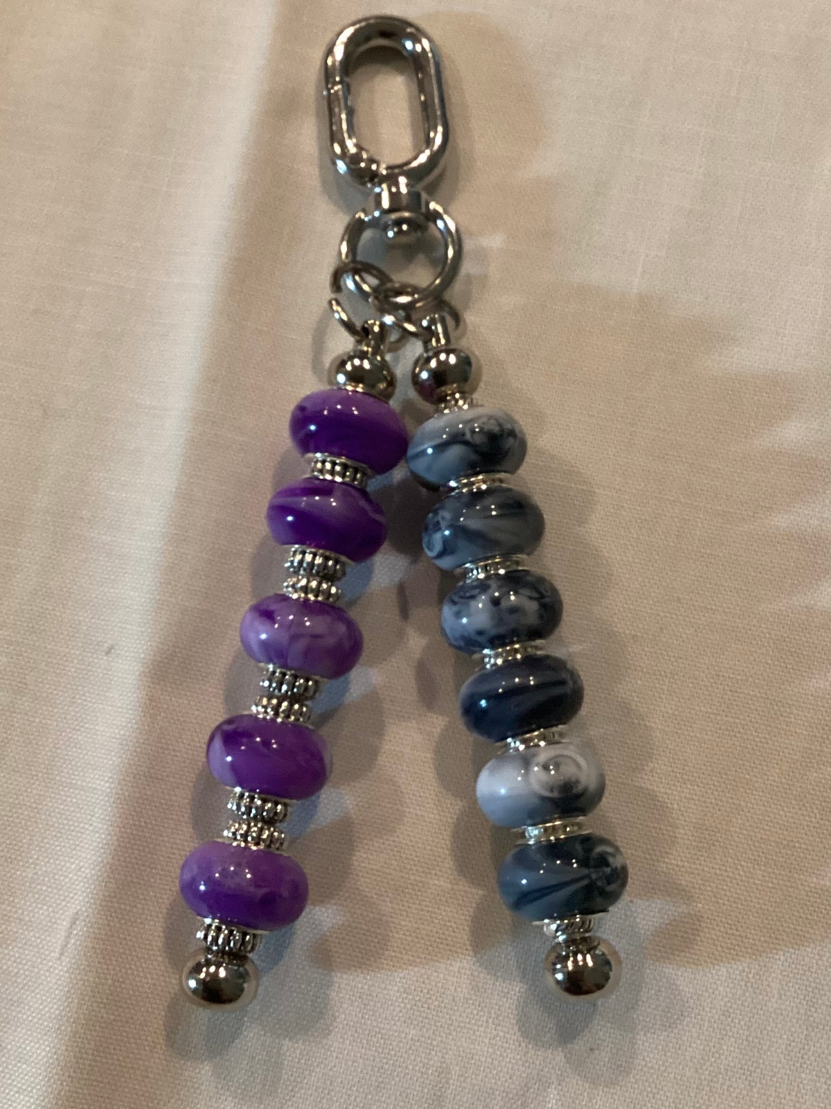 Purple & Black Double Keychain