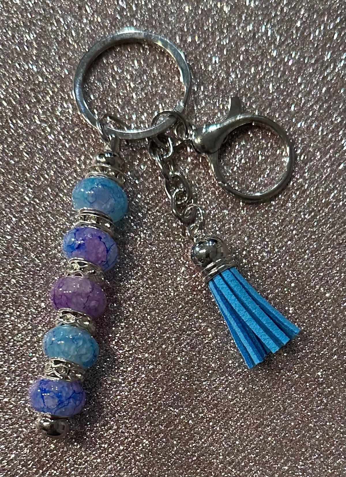Bright blue keychain