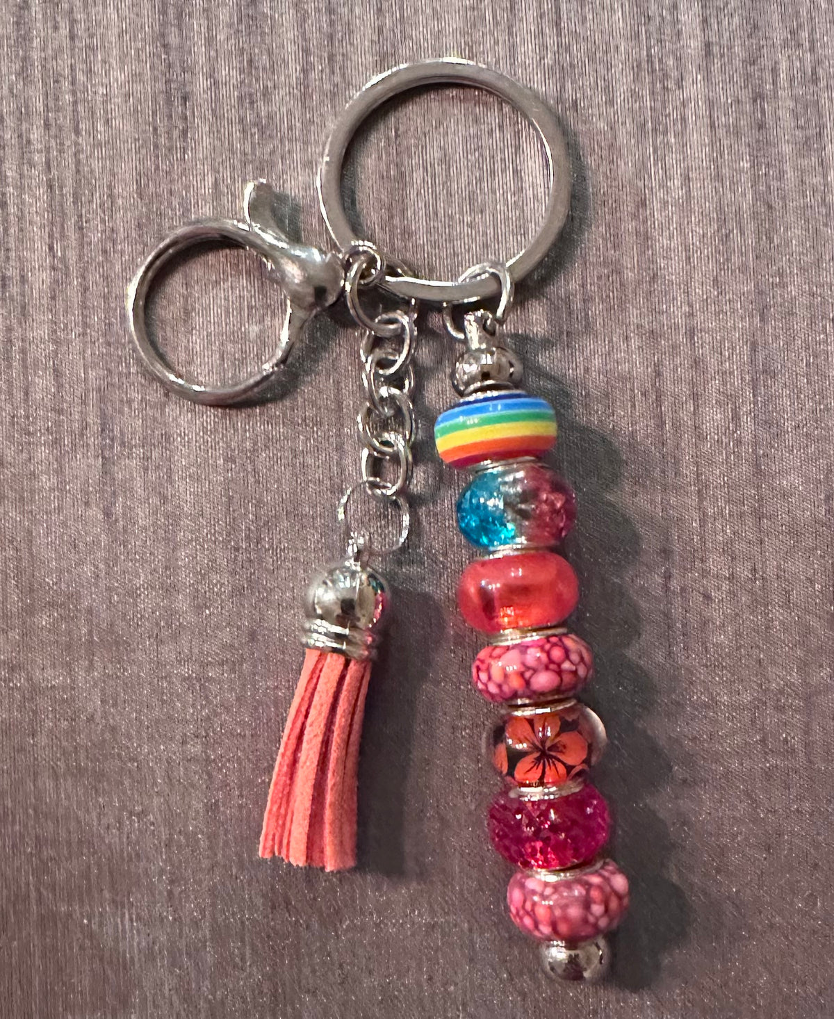 Pastel red keychain