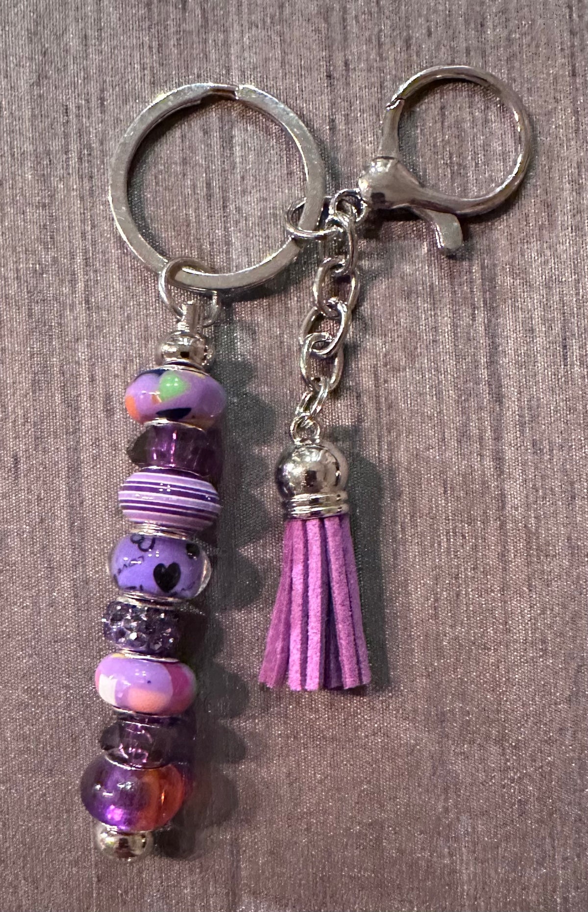 Light bright purple keychain