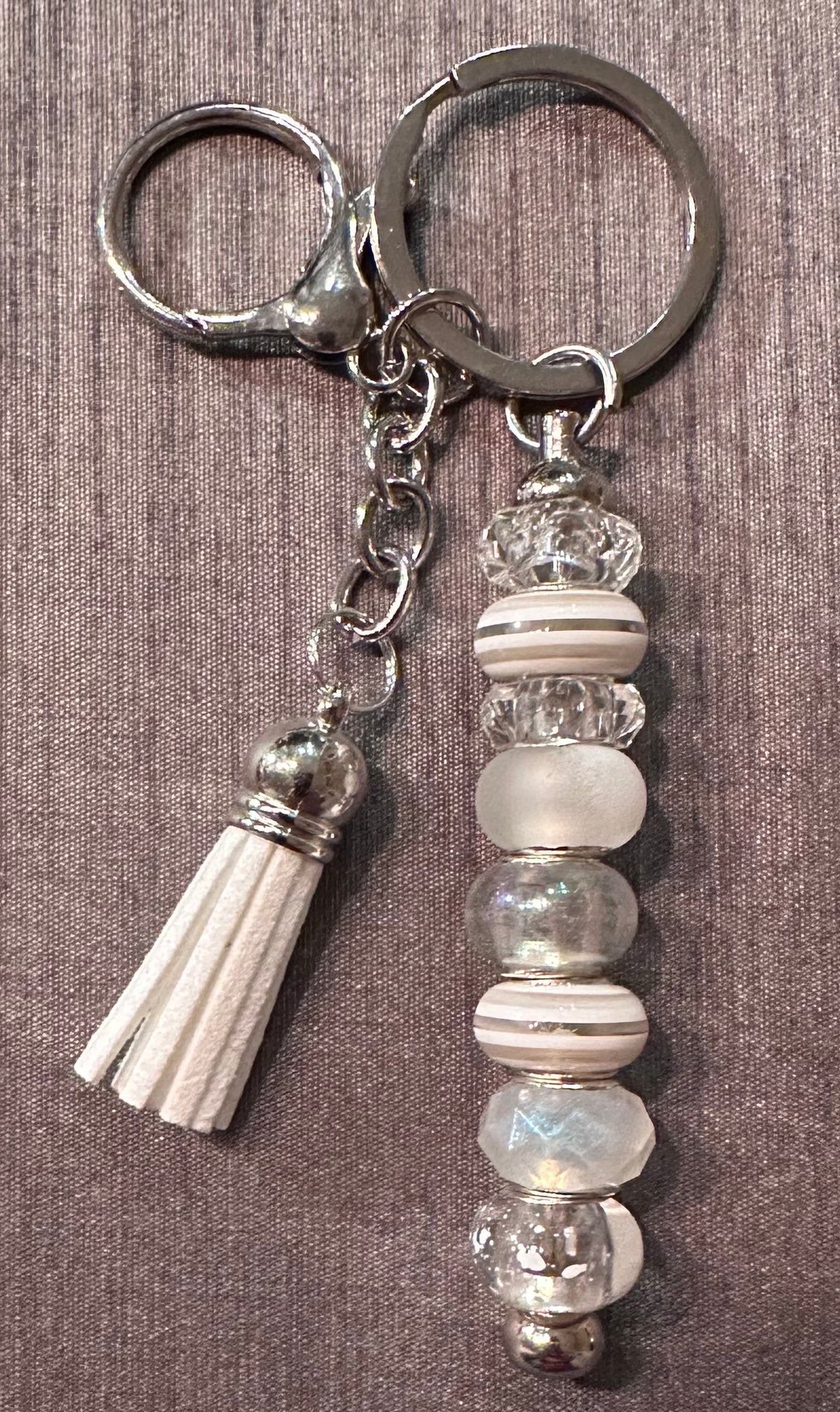 Translucent white keychain