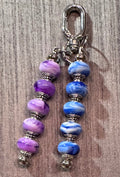 purple and blue double keychain