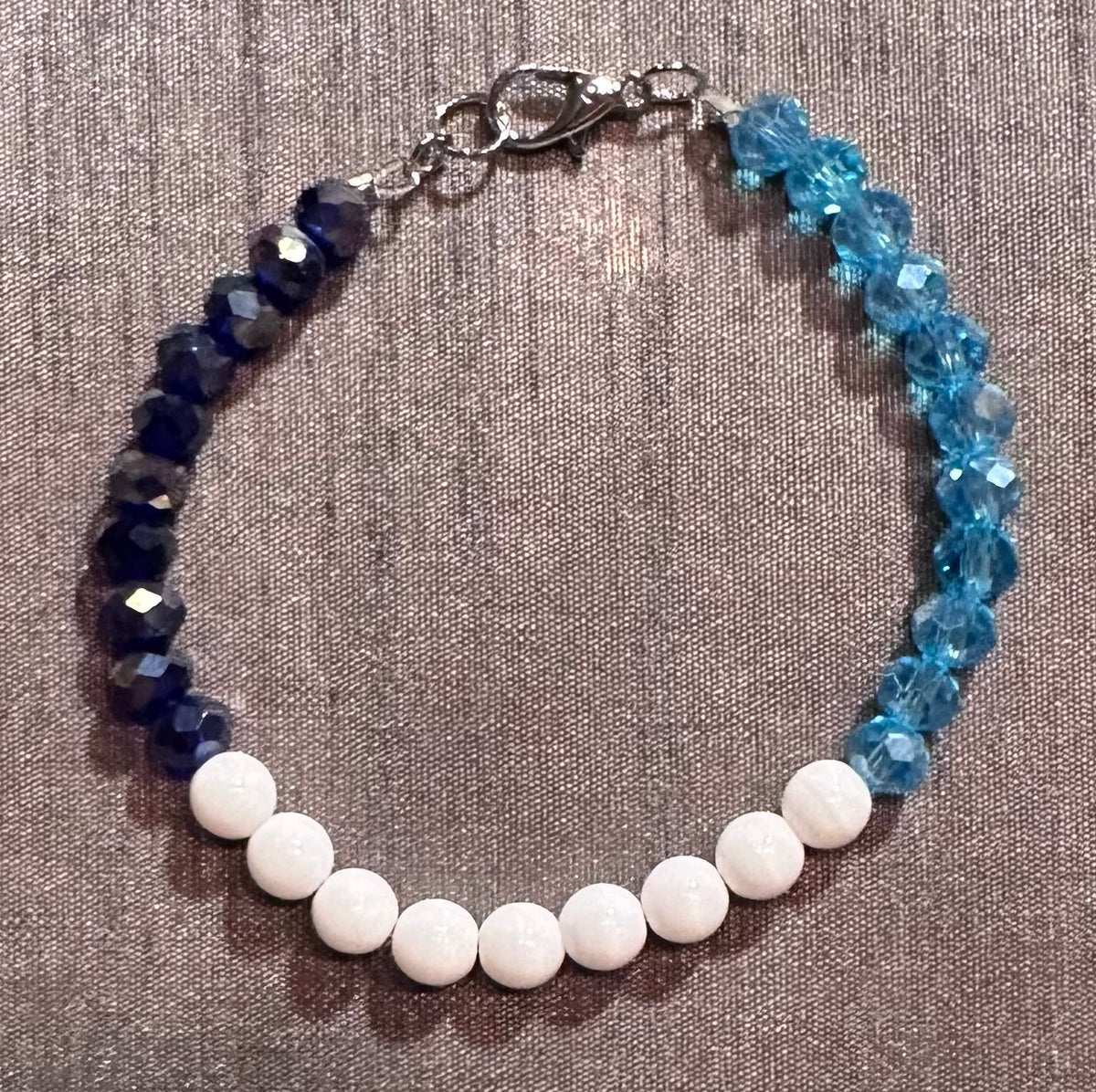 Navy, Teal and White Bracelet